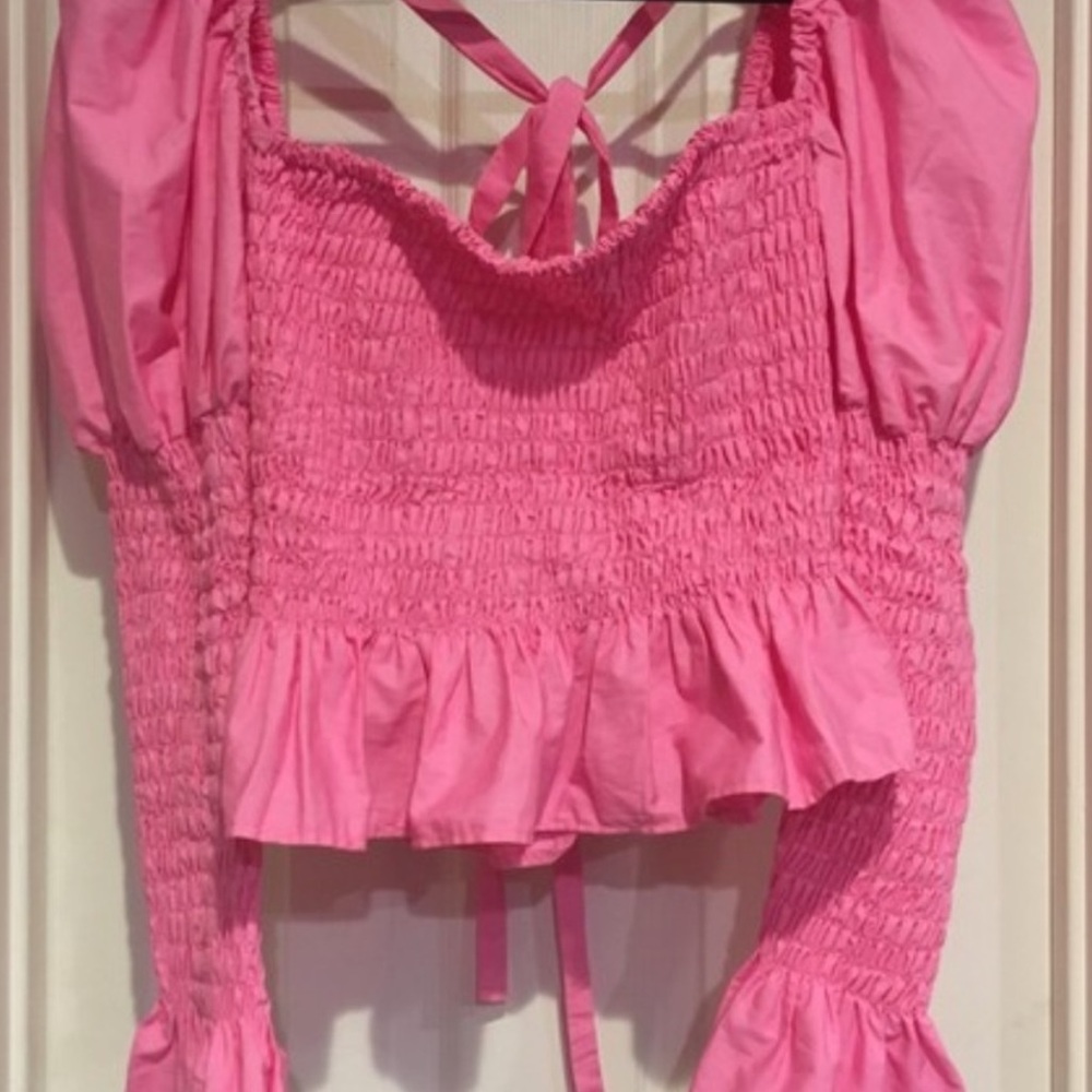 OLIVIA ROSE THE LABEL Esmerelda princess Puff sleeve blouse Top PINK - Picture 3 of 5